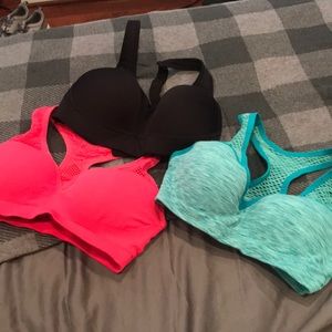 3 sports bras: Victoria’s Secret Pink / Champion
